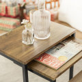 Miniatyrbild 6 av 7: Rootz Set med 3 häckbord - Sidobord - Soffbord - Utrymmesbesparande design - MDF och metall - 46cm x 61cm x 30cm