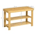 Pikkukuva 3 / 6: Rootz-kenkäpenkki - 3 tasoa - Kenkäteline - Tilaa 6-9 kenkäparille - Jopa 130 kg - Bambu - Luonnollinen - 70 x 28 x 45 cm