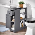 Miniatyrbillede 3 af 9: Rootz Narrow Gap Storage Trolley - Pladsbesparende vogn - Slank rullende organisering - MDF-materiale - 20 cm x 70 cm x 65 cm