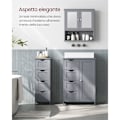 Miniatyrbillede 9 af 9: Rootz Mystical Grey Badeværelsesskab - Opbevaringsenhed - Organizer - MDF-materiale - 30 cm x 55 cm x 82 cm - Letvægts - Robust - Nem montering