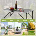 Miniatyrbillede 3 af 9: Rootz Campingbord - Sammenklappeligt skrivebord - Bærbar arbejdsstation - Udendørs stativ - Haveoverflade - Picnic-skranke - Eventplatform - Grå - 100