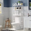 Miniatyrbillede 6 af 7: Rootz toiletstativ - Badeværelsesskab - Toiletskab - 3-lags -Baderumsarrangør - Hvid - Bambus - 63 x 26 x 163 cm