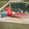 Miniatyrbillede 2 af 9: Rootz Justerbar liggestol - Strandseng - Havestol - Sammenklappelig, åndbar, med sidelomme - Rød - 195cm x 58cm x 63cm