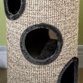 Miniatyrbillede 4 af 8: Rootz Scratch Barrel - Scratch Barrel - 3 Tier Scratcher Barrel - Inkluderer Sisal Rope - Scratcher Pad - Cat Scratcher - Grå - 38cm x 38cm x 70cm