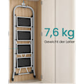 Miniatyrbild 3 av 6: Rootz 4-stegsstege - Fällbar trapppall - Stegestege i stål - Lastkapacitet 150 kg - 89 cm x 45 cm x 127 cm