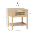 Pikkukuva 3 / 10: Rootz Bedside Night -kaappi - sivupöytä laatikolla - MDF - Rattan Design - 40 x 40 x 48,4 cm