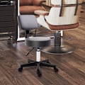 Miniatyrbild 2 av 10: Rootz Round Salon Pall - Massagepall - Skönhetsstol - Höjdjusterbar - 35cm x 72-84cm - Fuskläder - Grå