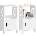 Miniatyrbillede 1 af 9: Rootz Lille sengebord - Natbord - Sidebord - Hvid skandinavisk design - Rummelig opbevaring - 30cm x 60cm x 30cm