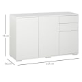 Pikkukuva 3 / 6: Rootz senkki - Lipasto - 2 laatikkoa - Pystykaappi - Push-click - Lastulevy - Valkoinen - 117 cm X 36 cm X 74 cm