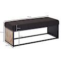 Miniatyrbillede 6 af 7: Rootz design bænk sort 105 x 40 x 40 cm - Polstret bænk med metalramme - Sengebænk soveværelse - Hall bænk garderobe bænk