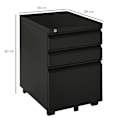 Pikkukuva 3 / 6: Rootz Rolling Container - Arkistokaappi - 3 laatikkoa - 5 pyörää - Ripustettava viila - Lukittava - Teräs - Musta - 39 x 48 x 60 cm