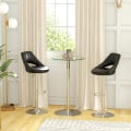 Miniatyrbillede 2 af 7: Rootz Barbord - Bord til 2 personer - Moderne design - Rundt bord - Pulverlakeret stål - Sølv - 60 x 60 x 102 cm