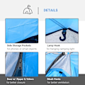 Miniatyrbillede 6 af 10: Rootz Campingtelt - Pop-up telt - Forværelse - Transporttaske - Soveplads - Vandtæt - Bæretaske - Polyester - Glasfiber - Lyseblå - 426L x 206W x 154H