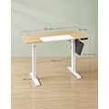 Miniatyrbillede 7 af 8: Rootz elektrisk stående skrivebord - Justerbart skrivebord - Sit Stand Skrivebord - Spånplade stålramme - Pastel Gul-Base hvid - 60 cm x 120 cm x (72-