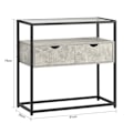 Miniatyrbild 4 av 7: Rootz Modern Sideboard Konsolbord - Hallbord - Ljusgrå sidobord - Glasskiva - Rymlig förvaring - Robust design - Justerbara fötter - 81cm x 78cm x 35c