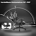 Miniatyrbillede 7 af 9: Rootz Gaming Chair - Højrygget Stol - Hvilestol - Ergonomisk design - 57cm x 50cm x 125-133cm - Metalstel - Imiteret læder/stof