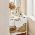 Miniatyrbillede 7 af 7: Rootz Modern Console Bord FSB51-W - Skænk - Hallbord - Holdbar MDF-konstruktion - Rummelig opbevaring - Ridsefast - 93cm x 79cm x 33cm
