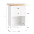 Miniatyrbillede 4 af 9: Rootz sengebord - Natbord - Sidebord - Funktionel med privat opbevaring - Nem montering - Gummitræ-accenter - 40 cm x 60 cm x 30 cm