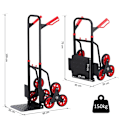 Miniatyrbillede 3 af 9: Rootz Steel Climbing Stairs Trolley - Steel Trolley - Hand Trucks - 6-wheeled Trolley - Foldable Hand Truck - Load Carrying Hand Truck  - Black & Red