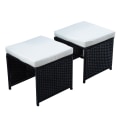 Miniatyrbillede 11 af 11: Rootz polyrattan spisestuesæt - sort - polyrattan, polyester, metal - 42,91 cm x 42,91 cm x 28,34 cm