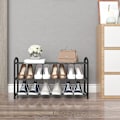 Miniatyrbillede 8 af 8: Rootz Skostativ - Fodtøjsstativ - Skoopbevaring - Skoopbevaring - Skohylde - Skoholder - Fodtøjsskærm - Sort - 79x19,5x45cm