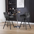 Miniatyrbillede 4 af 9: Rootz Velvet Barstolssæt - Køkkentaburet - 360° roterende skammel - Høj komfort - Ergonomisk design - Metalstel - 51cm x 94,5cm x 53cm