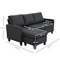 Miniatyrbillede 8 af 8: Rootz Sofa - Hjørnesofa - Stofsofa - Hjørnesofasæt - L-Shape Sofa - Mørkegrå - 197 x 139 x 91 cm