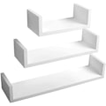Miniatyrbillede 1 af 8: Rootz væghylder - U-formet display - Hængende reol - Dekorativ opbevaring - Vægtavlesæt - Flydende afsatser - Hvid - 26x9,7x6cm, 34x9,7x7,5cm, 42x9,7x