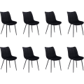 Pikkukuva 1 / 9: Rootz 8 ruokapöydän tuolin setti - Velvet-istuin - Metalliset jalat - Mukava ja ergonominen - Kestävä ja pitkäikäinen - Lattian suojaus - 85,5 cm x 46