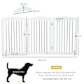 Miniatyrbillede 3 af 9: Rootz PawHut Folding Dog Barrier - Pet Gate - Justerbart Hundehegn - Holdbar MDF - 154cm x 30cm x 80cm - Hvid