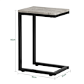 Miniatyrbillede 5 af 7: Rootz Modern Sidebord - Sofabord - Laptop Skrivebord - Lysegrå spånplade - Metalramme - Gulvbeskytter - 30cm x 60cm x 40cm