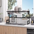 Miniatyrbillede 2 af 7: Rootz 2 Level Black Dish Drainer - Tørstativ - Dish Organizer - Modular Design - 93 cm x 30 cm x 52,5 cm stål