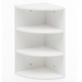Pikkukuva 1 / 7: Rootz kulmahylly valkoinen 30 x 60 x 30 cm WL5.843 puinen seinähylly kulmariippuva hylly - Puinen seinähylly Korkea - Vapaasti kelluva seinähylly - De
