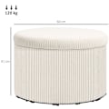 Miniatyrbillede 3 af 10: Rootz Foot Affure With Storage - Seat Affool - Pouf - 97L Hidden Storage - Ø60 X 41H CM - Cord Fabric - Skum - Beige