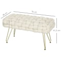 Miniatyrbillede 3 af 11: Rootz Moderne afføring - Ottoman - Soveværelsesbænk - Velvet Stof Comfort - 76 cm x 38 cm x 41,5 cm
