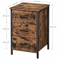 Miniatyrbillede 3 af 9: Rootz Sengebord - kommode - sidebord - 3 skuffer - industrielt - brun - sort - forarbejdet træ - metal - 40 x 40 x 60 cm