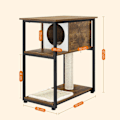 Miniatyrbillede 3 af 5: Rootz kradsestolpe - kat kradsestolpe - gulvstående kradsestolpe - med opbevaringsplads for at spare plads - rustik brun - 59 x 36 x 67 cm