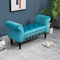 Pikkukuva 2 / 8: Rootz Luxury Bench - Upholstered Bench - Stool - Polyester - Rubber - Foam - Blue - 117 x 40 x 58 cm