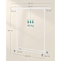 Miniatyrbillede 5 af 6: Rootz Classic White Tøjstativ - Beklædningsstativ - Rullegarderobe - Stålkonstruktion - PP-hjul - Justerbar højde - 45,4 cm x (92-132) cm x 160 cm - L