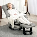 Miniatyrbillede 7 af 10: Rootz Relax Massage Armchair - TV RECLINER - Let stol - 10 vibrationstilstande - 76 cm x 80 cm x 102 cm - Grå syntetisk læder