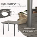 Miniatyrbillede 6 af 10: Rootz Havebord - Udendørs spisebord - Loungebord - Vejrbestandig - Moderne Design - 90cm x 90cm x 75cm - Mørkegrå