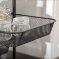 Miniatyrbillede 5 af 6: Rootz Serveringsvogn - 4 rum - 1 bordplade - 4 hjul med 2 bremser - Stålramme - Sort - 41,5 x 31 x 66 cm