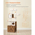 Miniatyrbillede 7 af 11: Rootz Kradsestolpe Kattetræ - Vintage Brun - Spånplade - Plys - Sisal - 60 cm x 52 cm x 185 cm - Anti-tip - Omfattende instruktioner