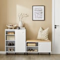 Miniatyrbillede 3 af 9: Rootz Modern skænk - Skoskab - Opbevaringskommode - MDF & Metal Build - Justerbare hylder - Alsidig brug - 70 cm x 87 cm x 37 cm