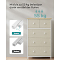 Miniatyrbillede 5 af 9: Rootz Opbevaringsskab - Spånplade Stof Skuffe Front - Camel Gul Cremehvid - Stor 30 x 56 x 93 cm - Letvægts - Rummelig - Nem montering