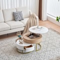Miniatyrbild 4 av 11: Rootz Gold -Plated Nesting Table Set - Höjdjusterbar soffbord - Mångsidig sidobord - Stylsk förvaring - 70x70x42/56,5cm + 60x60x24cm