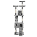 Pikkukuva 6 / 8: Rootz Scratching Post - Cat Tree - Cat Climbing Tree - Climbing Tree - Cat Tree Scratching House - With Cat Cave - Grey - 50 x 50 x 170 cm