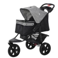 Pikkukuva 1 / 11: Rootz Dog Buggy - Cat Buggy - Koiravaunu - Lemmikkirattaat 3 pyörällä - Taitettava - Säädettävä kuomu - Oxford - Harmaa/Musta - 109,5 x 57,5 x 106,5 c