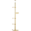 Pikkukuva 1 / 10: Rootzin lattiasta kattoon ulottuva kissapuu - Cat Tower - Raaputustolppa - Säädettävä korkeus - Puumateriaali - 40cm x 40cm x 230-250cm