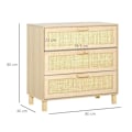 Miniatyrbillede 10 af 10: Rootz Drawer Cabinet - Side Cabinet - Cabinet - Sideboard Base Cabinet - 3 Drawers Chest - Living Room Drawer Cabinet - 80 x 40 x 80 cm